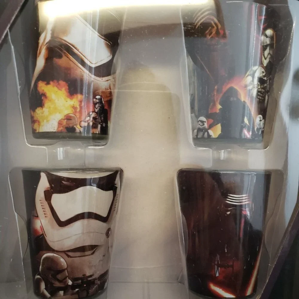 Disney Star Wars 1.5 oz Collectible Glassware Set Of Four Design Shot Glasses